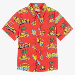 Stella McCartney Kids-Красная хлопковая рубашка для подростков | Childrensalon Outlet