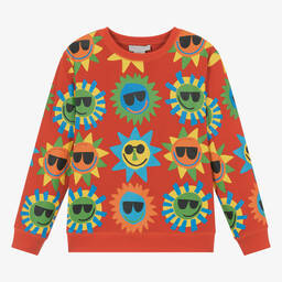 Stella McCartney Kids-Teen Boys Red Cotton Sun Sweatshirt | Childrensalon Outlet