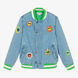 Stella McCartney Kids-Teen Boys Sun Print Denim Bomber Jacket | Childrensalon Outlet