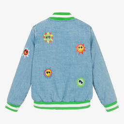 Stella McCartney Kids-Teen Boys Sun Print Denim Bomber Jacket | Childrensalon Outlet