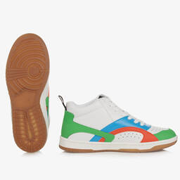 Stella McCartney Kids-Teen Boys White Faux Leather High-Top Trainers | Childrensalon Outlet