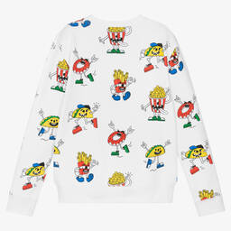 Stella McCartney Kids-Teen Boys White Organic Cotton Sweatshirt | Childrensalon Outlet