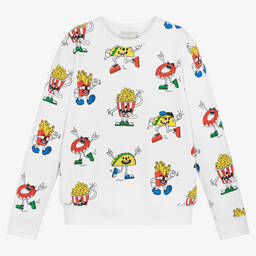 Stella McCartney Kids-Teen Boys White Organic Cotton Sweatshirt | Childrensalon Outlet