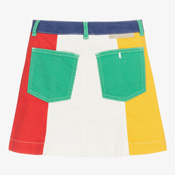 Stella McCartney Kids-Джинсовая юбка с цветовыми блоками для подростков | Childrensalon Outlet