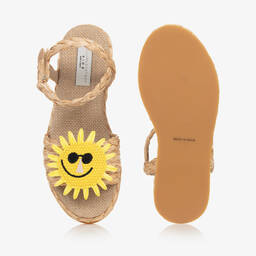 Stella McCartney Kids-Бежевые соломенные сандалии для девочек-подростков | Childrensalon Outlet
