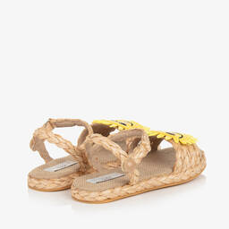 Stella McCartney Kids-Бежевые соломенные сандалии для девочек-подростков | Childrensalon Outlet