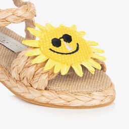 Stella McCartney Kids-Бежевые соломенные сандалии для девочек-подростков | Childrensalon Outlet