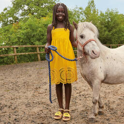 Stella McCartney Kids-Бежевые соломенные сандалии для девочек-подростков | Childrensalon Outlet