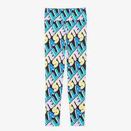 Stella McCartney Kids-Teen Girls Black & Blue Sports Leggings | Childrensalon Outlet