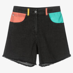 Stella McCartney Kids-Teen Girls Black Denim Shorts | Childrensalon Outlet