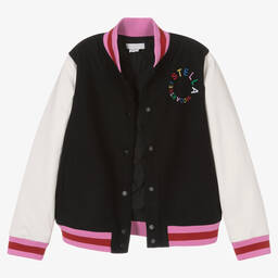 Stella McCartney Kids-Teen Girls Black & Ivory Bomber Jacket | Childrensalon Outlet