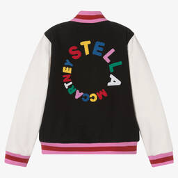 Stella McCartney Kids-Teen Girls Black & Ivory Bomber Jacket | Childrensalon Outlet