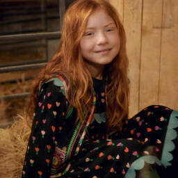 Stella McCartney Kids-Teen Girls Black Tulips & Hearts Dress | Childrensalon Outlet