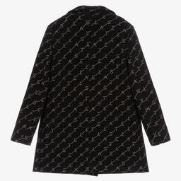 Stella McCartney Kids-Черное шерстяное пальто для девочек-подростков | Childrensalon Outlet