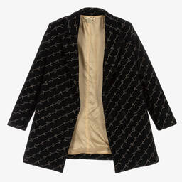 Stella McCartney Kids-Черное шерстяное пальто для девочек-подростков | Childrensalon Outlet