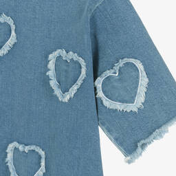 Stella McCartney Kids-Teen Girls Blue Denim Heart Dress | Childrensalon Outlet