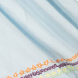 Stella McCartney Kids-Teen Girls Blue Embroidered Linen Dress | Childrensalon Outlet