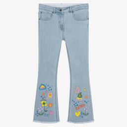 Stella McCartney Kids-Голубые джинсы-клеш для подростков | Childrensalon Outlet
