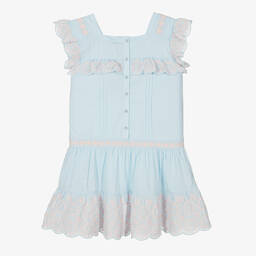 Stella McCartney Kids-Teen Girls Blue & Pink Embrodiered Dress | Childrensalon Outlet