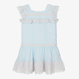 Stella McCartney Kids-Teen Girls Blue & Pink Embrodiered Dress | Childrensalon Outlet