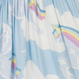 Stella McCartney Kids-Голубая юбка с радугами и единорогами | Childrensalon Outlet