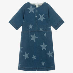 Stella McCartney Kids-Teen Girls Blue Star Print Denim Dress | Childrensalon Outlet
