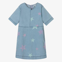 Stella McCartney Kids-Teen Girls Blue Star Print Denim Dress | Childrensalon Outlet