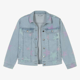 Stella McCartney Kids-Teen Girls Blue Star Print Denim Jacket | Childrensalon Outlet