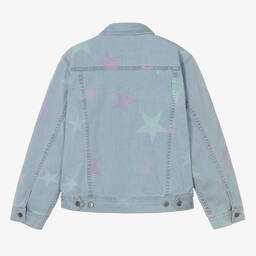 Stella McCartney Kids-Teen Girls Blue Star Print Denim Jacket | Childrensalon Outlet