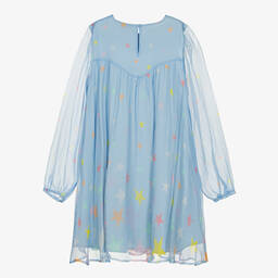 Stella McCartney Kids-Teen Girls Blue Stars Silk Chiffon Dress | Childrensalon Outlet
