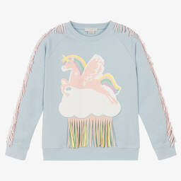 Stella McCartney Kids-Teen Girls Blue Unicorn Sweatshirt | Childrensalon Outlet