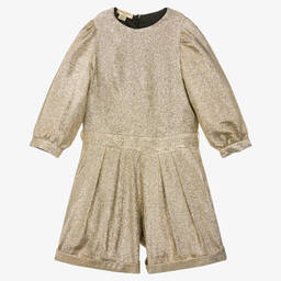 Stella McCartney Kids-Золотистый комбинезон с блестками | Childrensalon Outlet