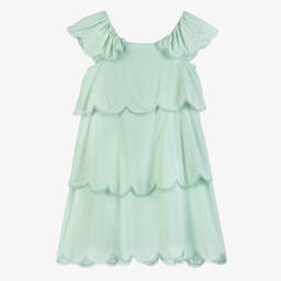 Stella McCartney Kids-Teen Girls Green Layered Dress | Childrensalon Outlet