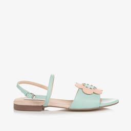 Stella McCartney Kids-Teen Girls Green & Pink Flower Sandals | Childrensalon Outlet