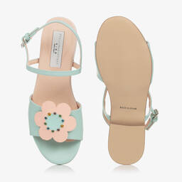 Stella McCartney Kids-Teen Girls Green & Pink Flower Sandals | Childrensalon Outlet