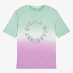 Stella McCartney Kids-Teen Girls Green & Purple Ombre T-Shirt | Childrensalon Outlet