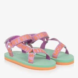 Stella McCartney Kids-Teen Girls Green & Purple Velcro Sandals | Childrensalon Outlet