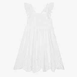 Stella McCartney Kids-Teen Girls Ivory Broderie Anglaise Dress | Childrensalon Outlet