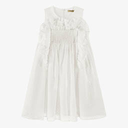 Stella McCartney Kids-Teen Girls Ivory Cotton Dress | Childrensalon Outlet