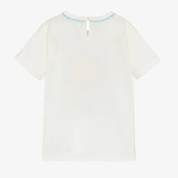 Stella McCartney Kids-Teen Girls Ivory Cotton Flower T-Shirt | Childrensalon Outlet