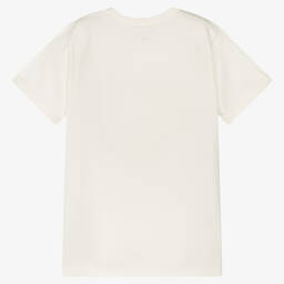 Stella McCartney Kids-Кремовая хлопковая футболка с сердцем | Childrensalon Outlet