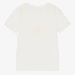 Stella McCartney Kids-Teen Girls Ivory Cotton Logo T-Shirt | Childrensalon Outlet