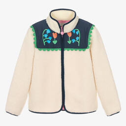 Stella McCartney Kids-Teen Girls Ivory Floral Fleece Jacket | Childrensalon Outlet