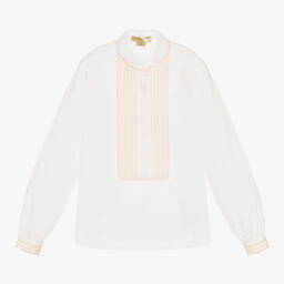 Stella McCartney Kids-بلوز تينز بناتي قطن عضوي لون عاجي | Childrensalon Outlet