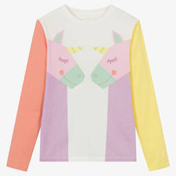 Stella McCartney Kids-Teen Girls Ivory Organic Cotton Unicorn Top | Childrensalon Outlet