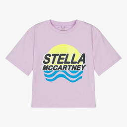 Stella McCartney Kids-Teen Girls Lilac Purple Cotton Boxy T-Shirt | Childrensalon Outlet