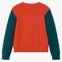 Stella McCartney Kids-Teen Girls Orange Flowers Knit Sweater | Childrensalon Outlet