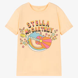 Stella McCartney Kids-Оранжевая футболка с надписью | Childrensalon Outlet