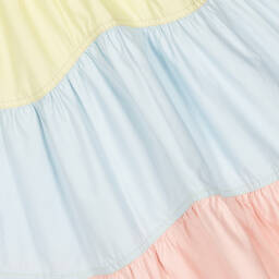 Stella McCartney Kids-فستان تينز بناتي قطن عضوي بوبلين بألوان بلوك | Childrensalon Outlet