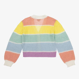 Stella McCartney Kids-Teen Girls Pastel Rainbow Stripe Cardigan | Childrensalon Outlet